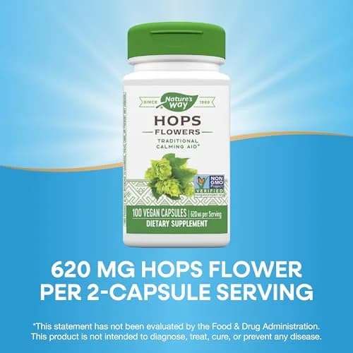 Nature's Way Premium Herbal Hops Flowers 620 mg | Traditional calming aid for nervous system support in India thumbnail 4