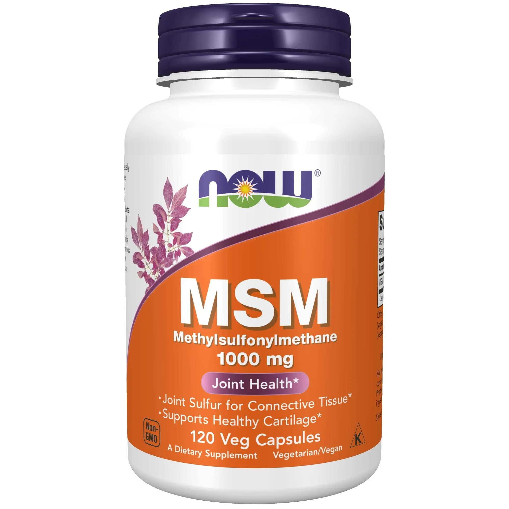 NOW Foods MSM (Methylsulfonylmethane) 1,000 mg 120 Veg Capsules | Supports Joint Health & Connective Tissue