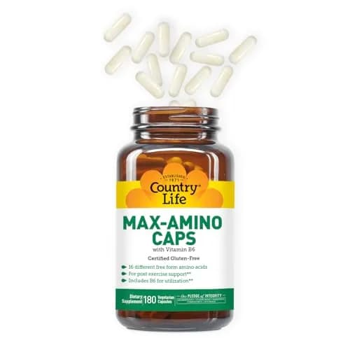 Country Life Maxi-Amino Caps, 16 Free-Form Amino Acids, 180 Capsules | Supports Muscle & Recovery thumbnail 2
