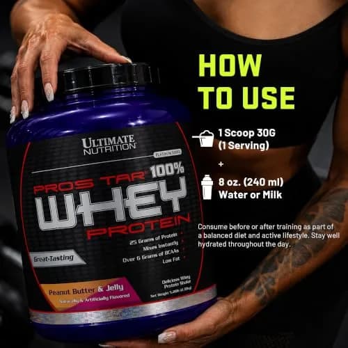 Ultimate Nutrition Prostar Whey Protein Isolate PB&J 2 lb | 25g Protein, Low Carb, Fast Absorbing thumbnail 5