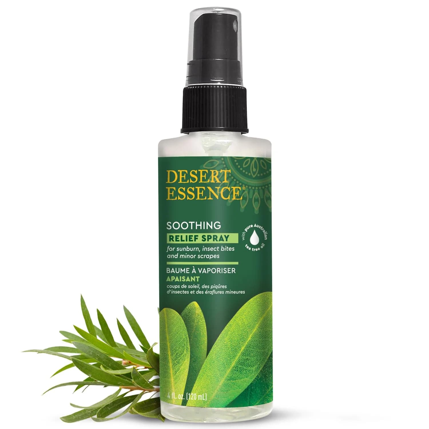 Desert Essence Soothing Relief Spray for Sunburns, Insect Bites | Botanical Botanical Relief (70-120 chars) — 4 Fl Oz