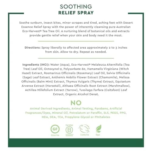 Desert Essence Soothing Relief Spray for Sunburns, Insect Bites | Botanical Botanical Relief (70-120 chars) thumbnail 2