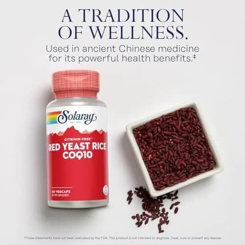 SOLARAY Red Yeast Rice with CoQ10 & Niacin | Supports Cardiovascular Health, Citrinin-Free, 60 VegCaps thumbnail 3
