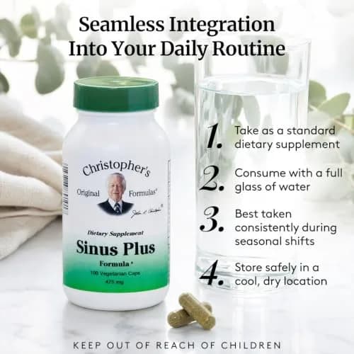 Christopher's Original Formulas Sinus Plus Capsules 100 Count | Herbal Support for Seasonal Balance thumbnail 3