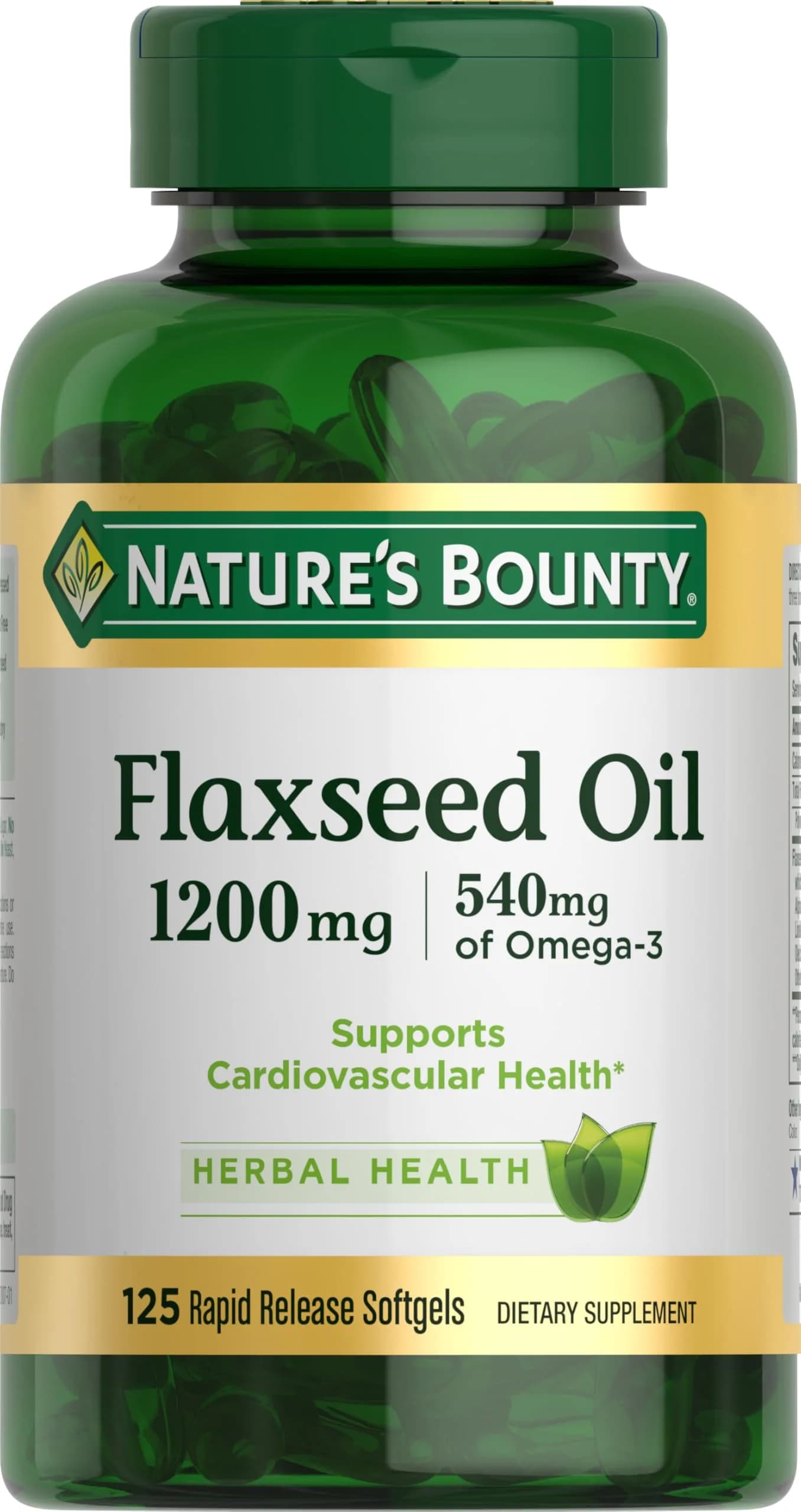 Nature's Bounty Flaxseed and Omega 3 1200mg | Supports Heart & Cell Energy — Multi