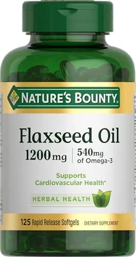 Nature's Bounty Flaxseed and Omega 3 1200mg | Supports Heart & Cell Energy thumbnail 1