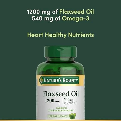 Nature's Bounty Flaxseed and Omega 3 1200mg | Supports Heart & Cell Energy thumbnail 3