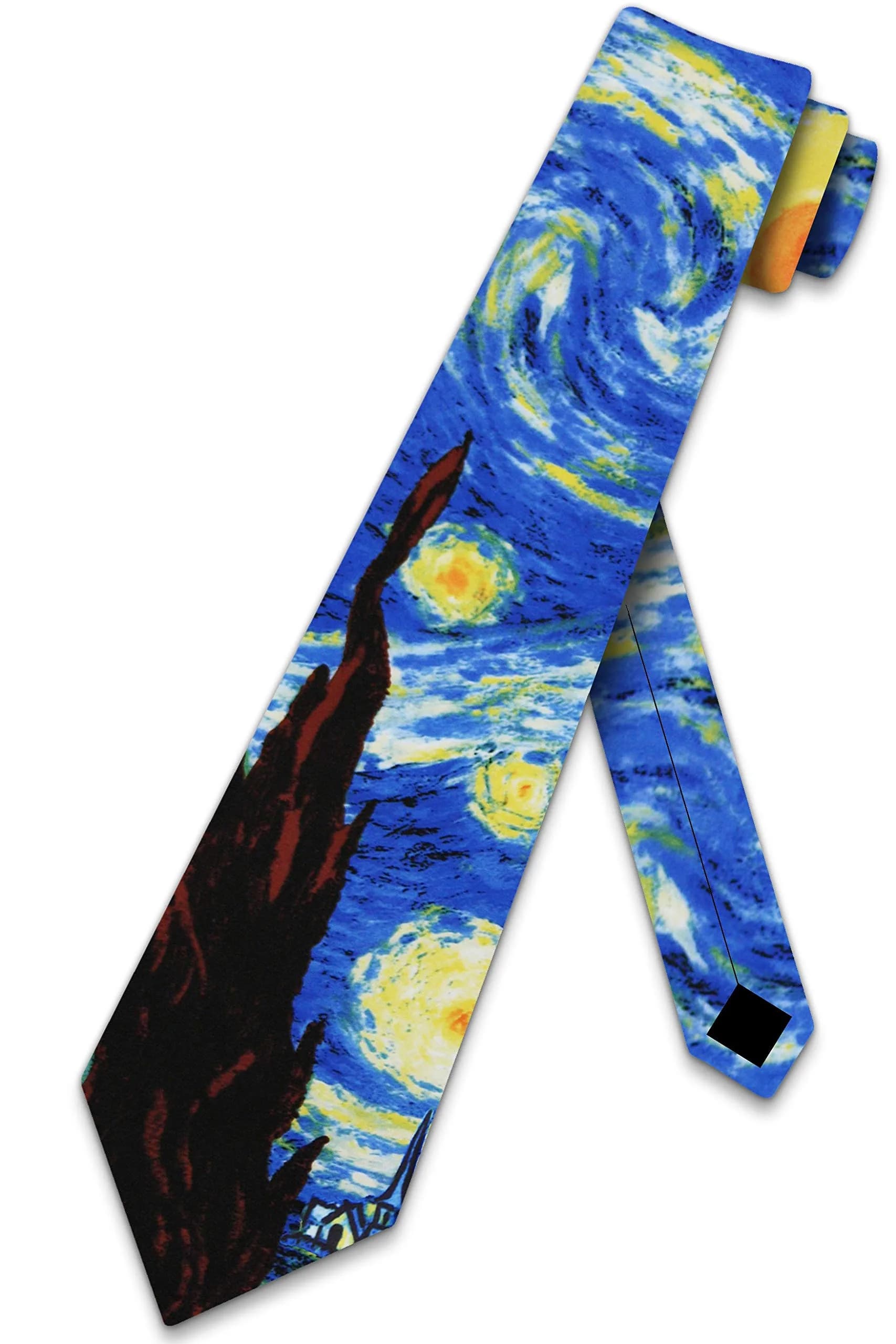 Three Rooker Starry Night Ties Art Vincent van Gogh Neck Ties | Classic Microfiber Design, 57 Inches, Blue