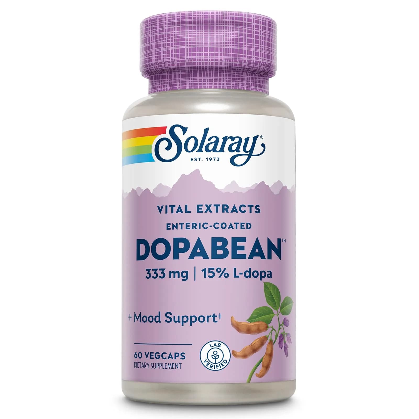 SOLARAY Dopabean 333mg Mucuna Pruriens L-Dopa Wellness Support Supplement 60 Servings