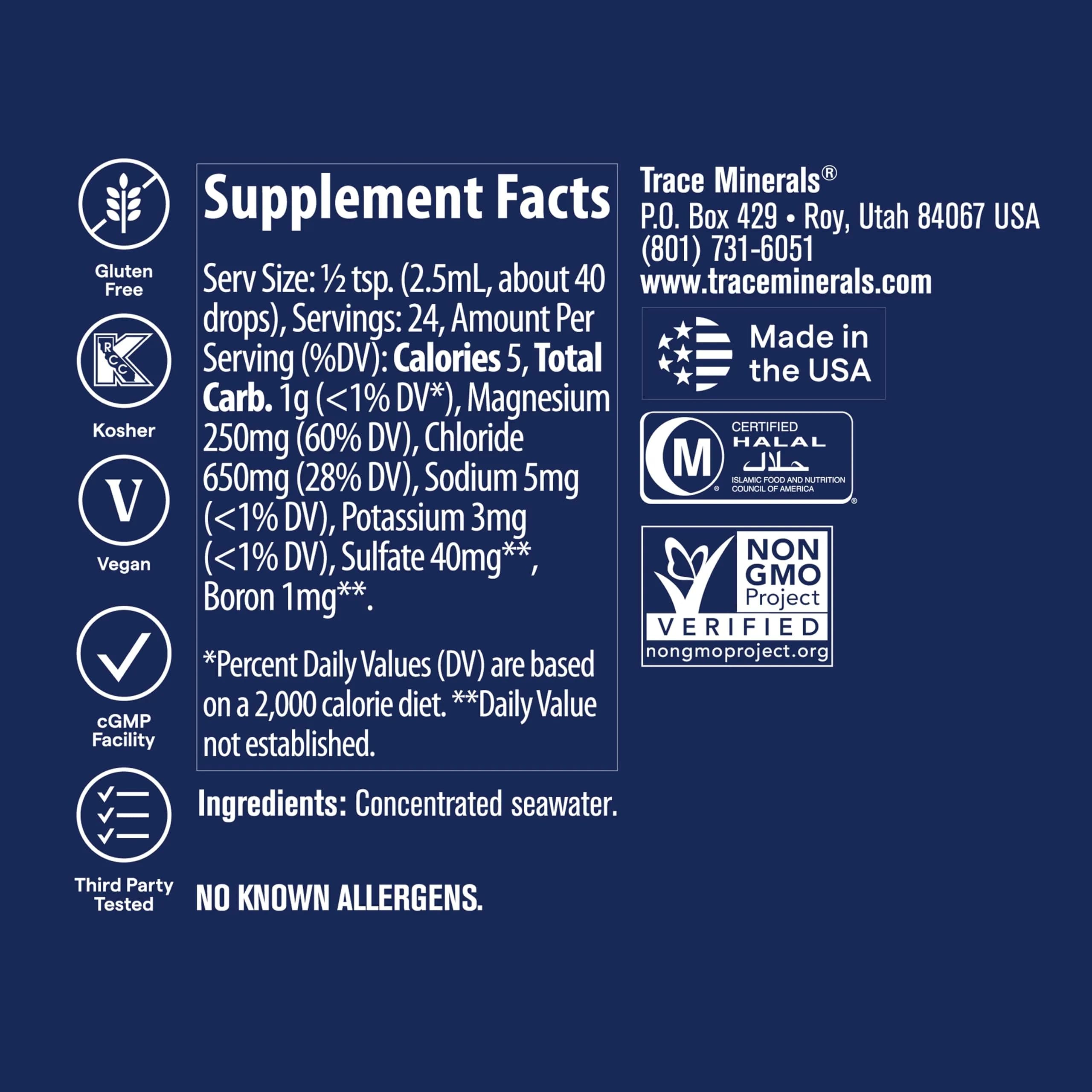 Trace Minerals ConcenTrace Mineral Drops, 70+ Ionic Minerals, 59ml (2 fl oz) | Full Spectrum Electrolyte Concentrate - view 3