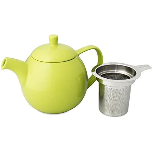 FORLIFE Curve Teapot with Infuser 24 oz | Lime Porcelain Dishwasher Safe thumbnail 2