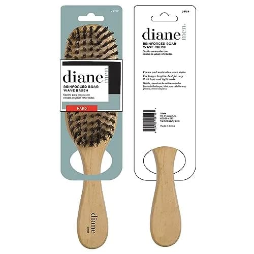 Diane Reinforced Boar Bristle Wave Brush for Men and Barbers – Hard Bristles for Thick to Coarse Hair – Use for Detangling, Smoothing, Wave Styles, Restore Shine and Texture thumbnail 5