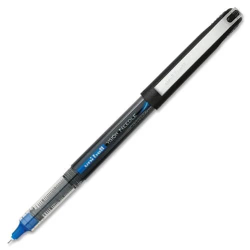 Uni-Ball Vision Needle Rollerball Pens, Micro Point (0.5mm), Blue, 12 Pack | Smooth Ink Flow thumbnail 4