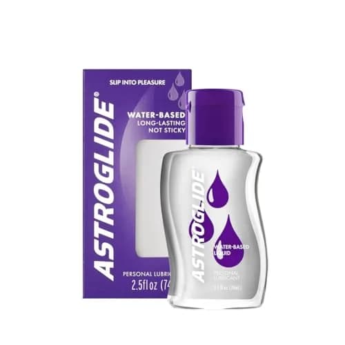 Astroglide Water-Based Liquid Lube 73.9ml (2.5 Fl Oz) | Easy Clean, Condom Compatible — 2.5 Fl Oz