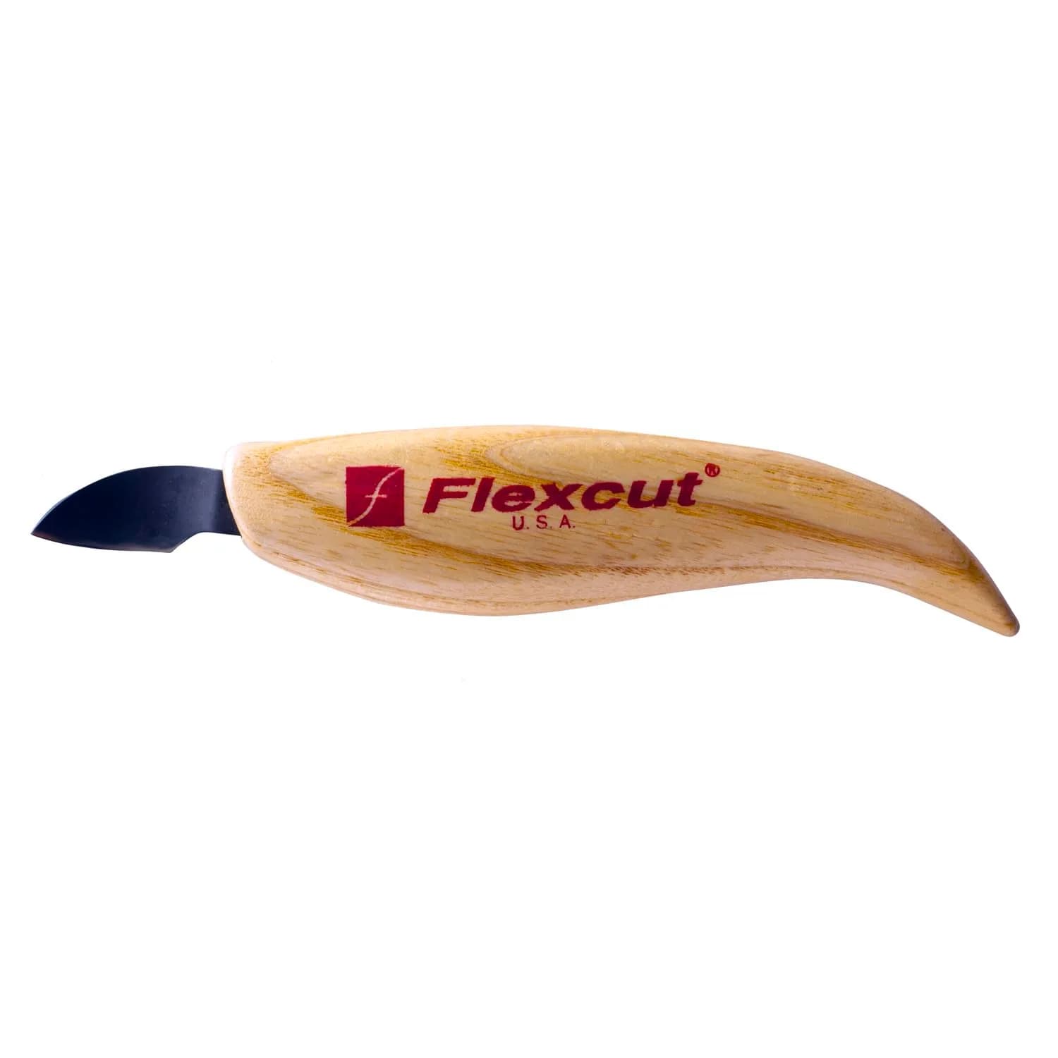 FLEXCUT Wood Carving Knives | Right-Handed Hook Knife | 1095 High-Carbon Steel Blade | Ergonomic Ash Handle | KN26 | Made in USA