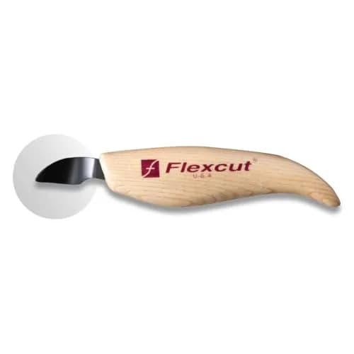 FLEXCUT Wood Carving Knives | Right-Handed Hook Knife | 1095 High-Carbon Steel Blade | Ergonomic Ash Handle | KN26 | Made in USA thumbnail 6