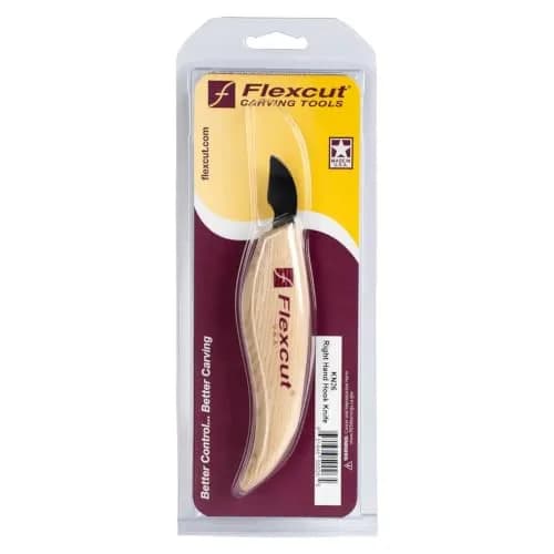 FLEXCUT Wood Carving Knives | Right-Handed Hook Knife | 1095 High-Carbon Steel Blade | Ergonomic Ash Handle | KN26 | Made in USA thumbnail 2