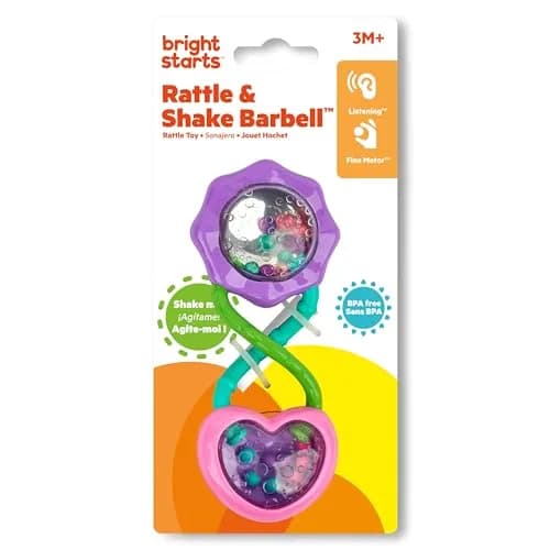 Bright Starts Rattle Barbell Toy, Ages 3M+ | Sensory Play thumbnail 2