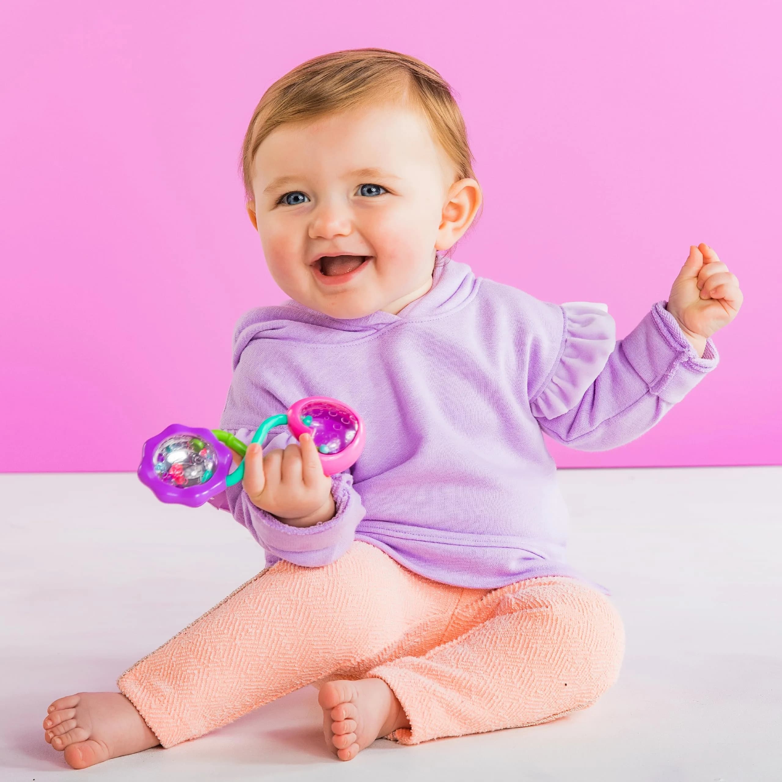 Bright Starts Rattle Barbell Toy, Ages 3M+ | Sensory Play - view 3