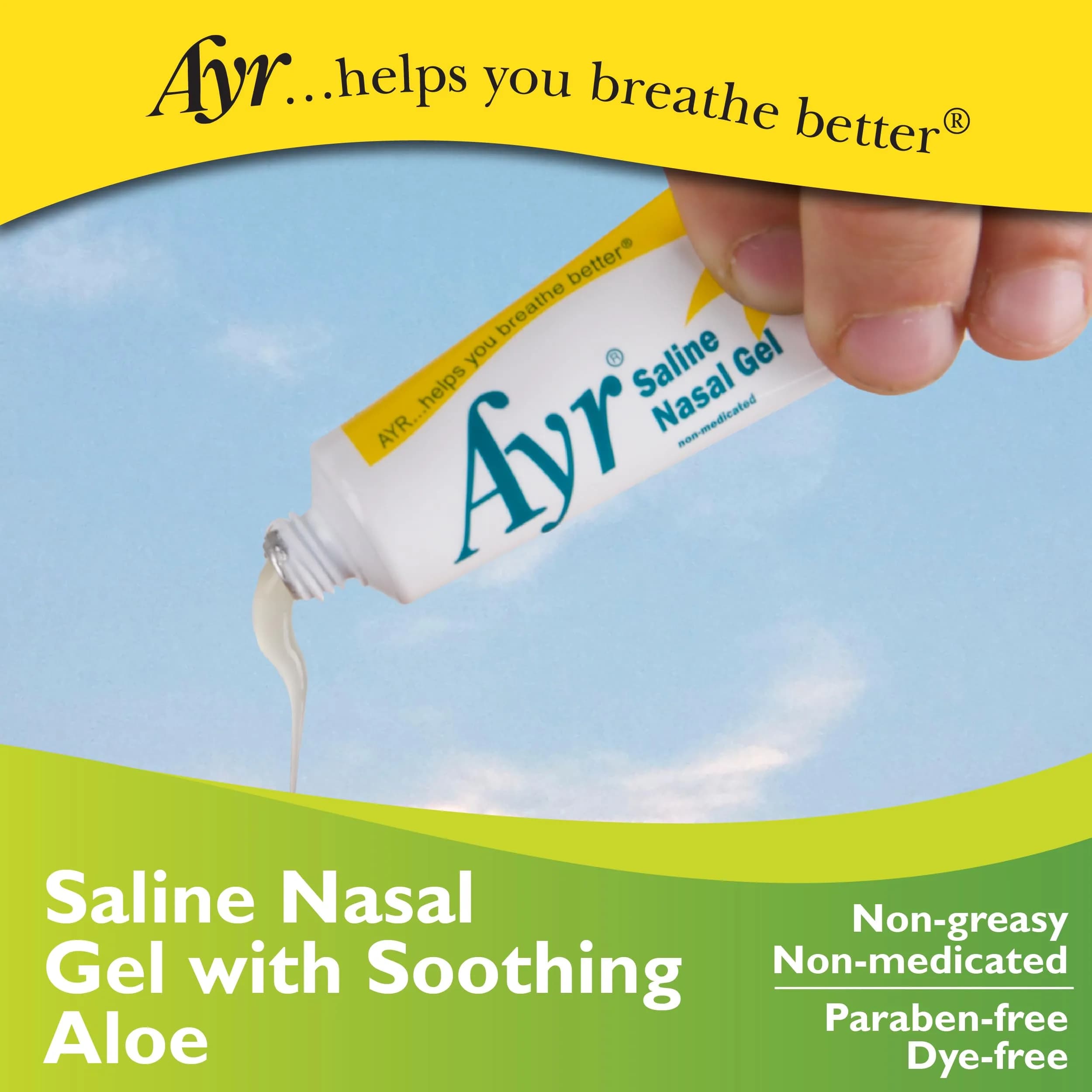 AYR Saline Nasal Gel with Aloe 0.5 oz (14.7 ml) Tube | Soothes Dry Nasal Passages - view 6