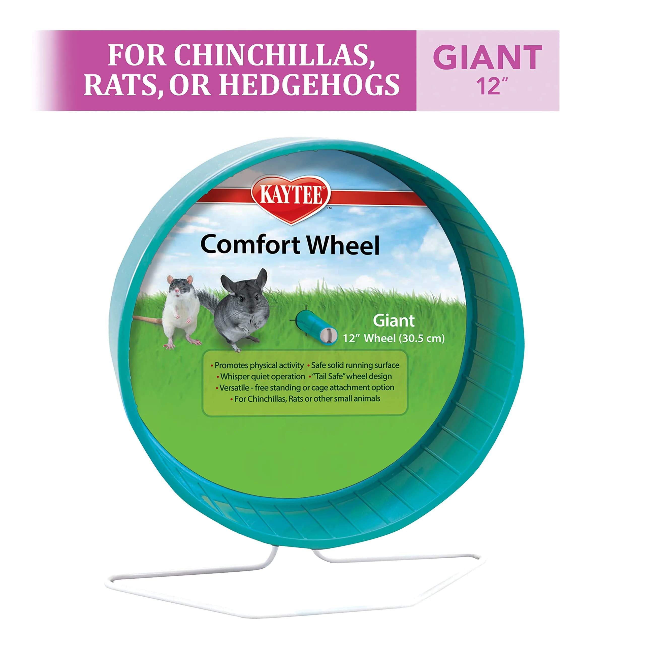 Kaytee Comfort Wheel Giant 12 Inch | Safe Solid Running Surface for Rats, Chinchillas, Hedgehogs - view 3