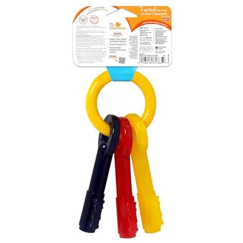 Nylabone Puppy Chew Teething Keys Dog Chew Toy, Bacon Flavor, Medium | Soothes Gums & Cleans Teeth thumbnail 8