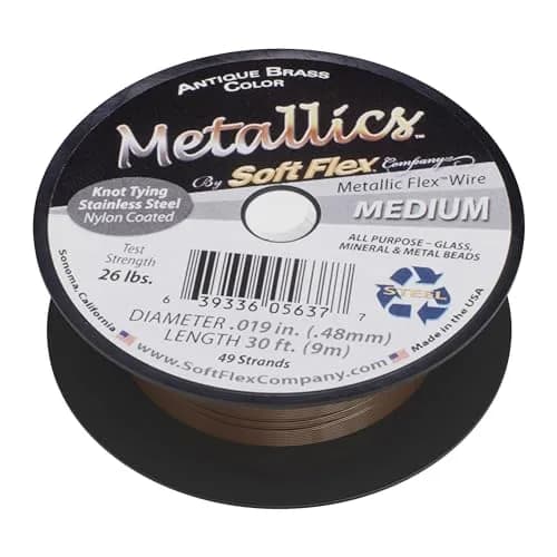 Soft Flex 49 Strand Beading Wire - 0.19 Inch Diameter, 30 Feet (9.14m) | Ultra Soft & Easy to Knot thumbnail 1