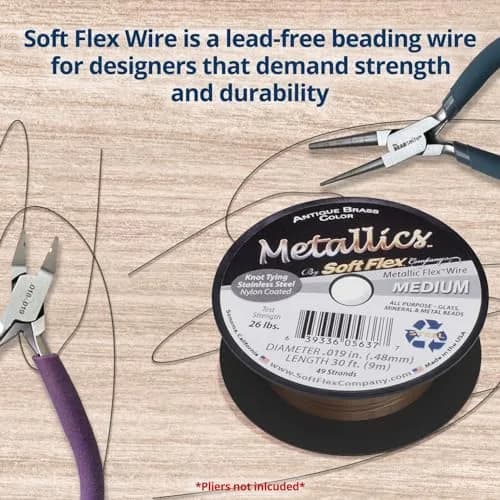 Soft Flex 49 Strand Beading Wire - 0.19 Inch Diameter, 30 Feet (9.14m) | Ultra Soft & Easy to Knot thumbnail 4