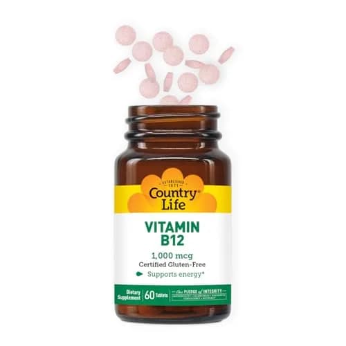Country Life Vitamin B12 1,000 mcg | Vegan Energy Support, 60 Tablets thumbnail 2