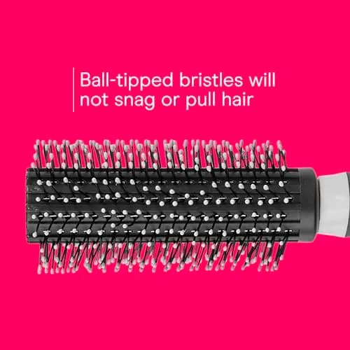Conair Grip & Style Round Brush, Nylon Bristle Hair Brush for Blowout Styling, Ideal for Coarse, Curly, Wavy Hair, 1 Count thumbnail 5