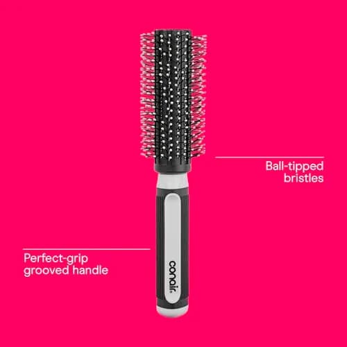 Conair Grip & Style Round Brush, Nylon Bristle Hair Brush for Blowout Styling, Ideal for Coarse, Curly, Wavy Hair, 1 Count thumbnail 3