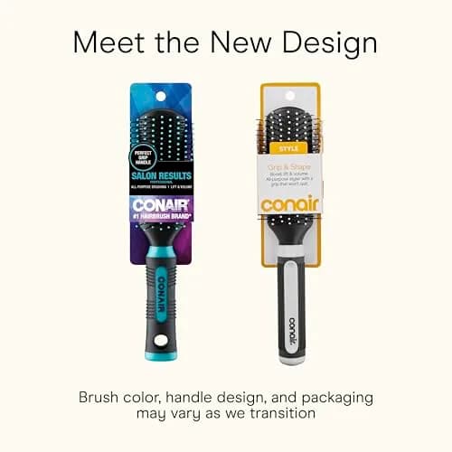 Conair Grip & Shape Styling Hair Brush with Nylon Bristles, Grey | Detangles and Adds Volume thumbnail 2