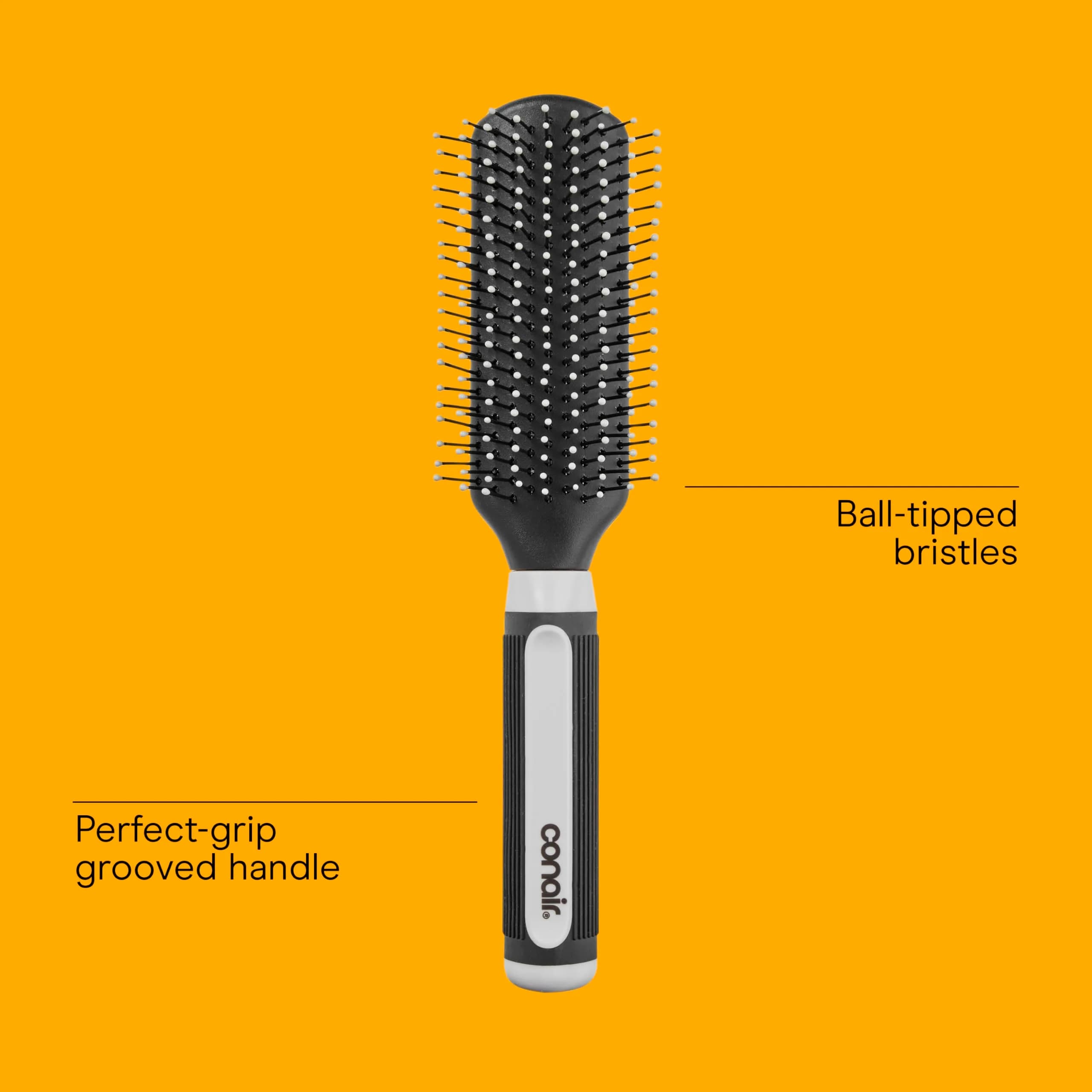 Conair Grip & Shape Styling Hair Brush with Nylon Bristles, Grey | Detangles and Adds Volume - view 3