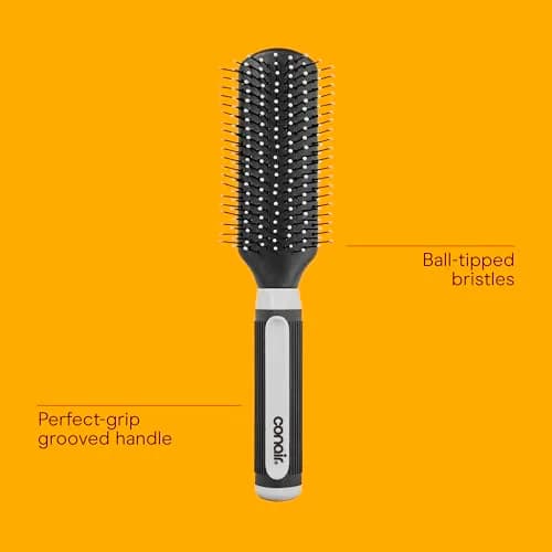 Conair Grip & Shape Styling Hair Brush with Nylon Bristles, Grey | Detangles and Adds Volume thumbnail 3