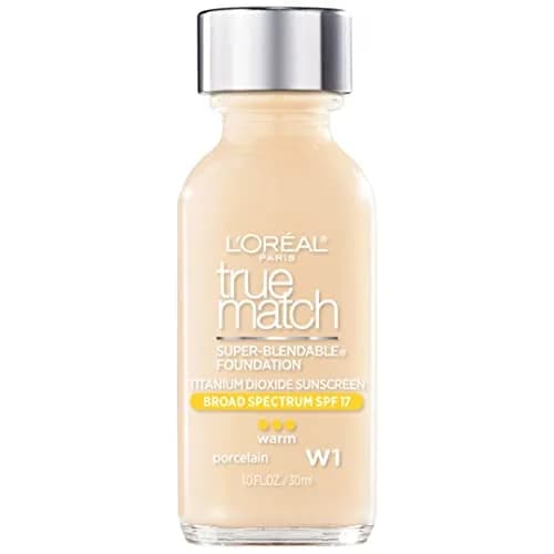 L'Oreal Paris True Match Super-Blendable Liquid Foundation Porcelain W1 29.57ml (1 Fl Oz) | Natural Finish Foundation thumbnail 1
