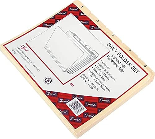 SMEAD File Folders Manila Set Daily 1-31 | Indexed 5-Tab Office & School Filing thumbnail 2