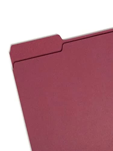 SMEAD Colored File Folder, 1/3-Cut Tab, Letter Size, Maroon, 100 per Box | Vibrant Color for Office & School thumbnail 2
