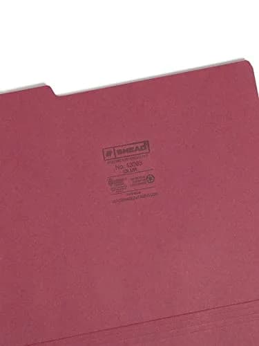 SMEAD Colored File Folder, 1/3-Cut Tab, Letter Size, Maroon, 100 per Box | Vibrant Color for Office & School thumbnail 3
