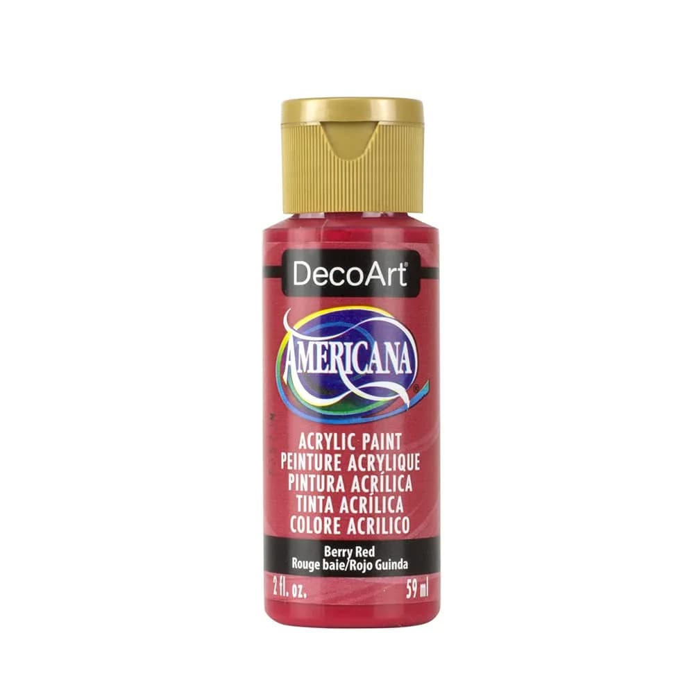 DecoArt Americana Acrylic Paint 2-Ounce Berry Red | Non-Toxic, Water-Based, Matte Finish