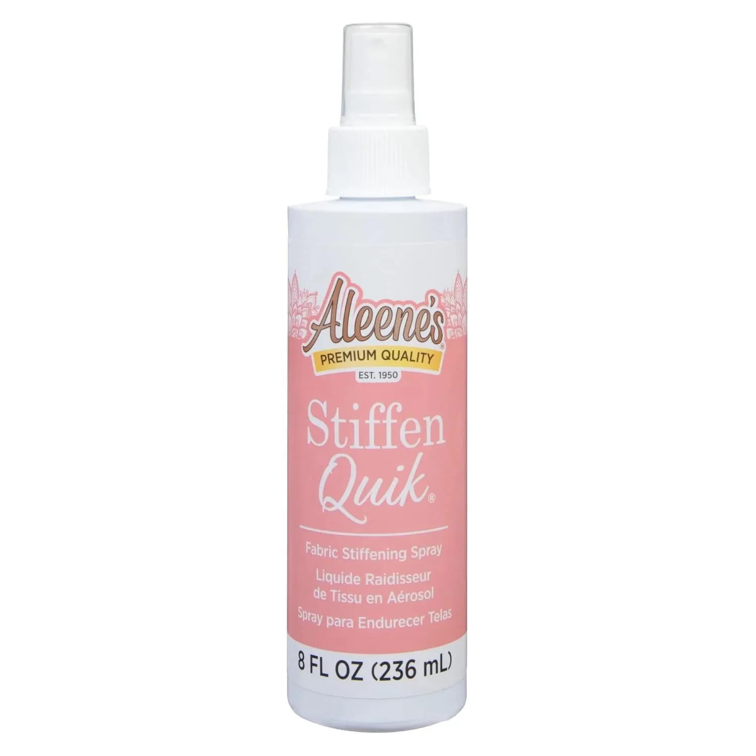Aleene's Stiffen-Quik Pump Spray Fabric Stiffener 236ml (8 fl oz) | Dries Clear, Washable, Nontoxic — Original Version