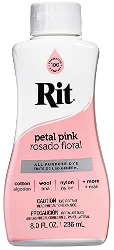 Rit All-Purpose Liquid Fabric Dye - Petal Pink (8 Fl Oz) for Cotton, Linen, Silk, Wool, Rayon, Nylon thumbnail 1