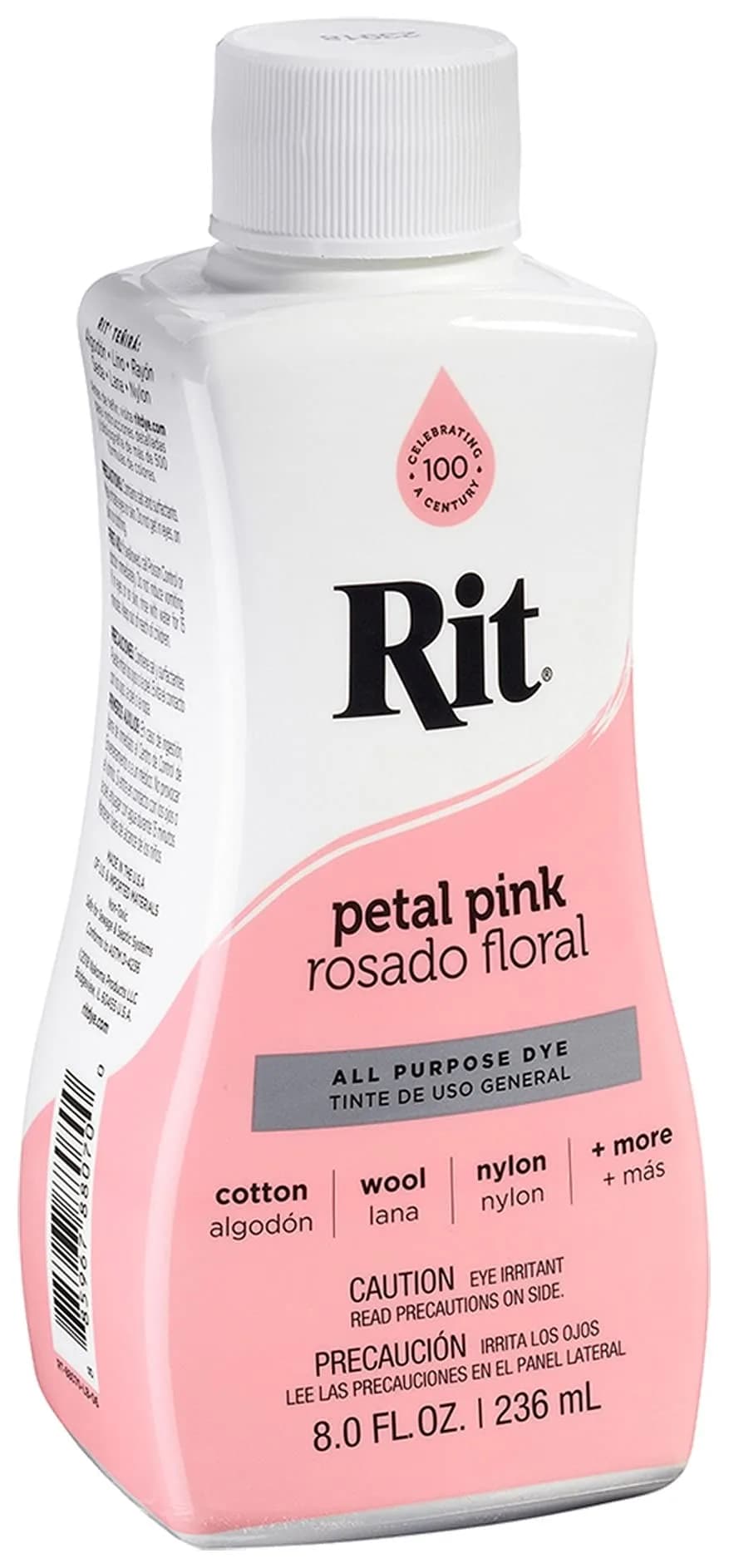 Rit All-Purpose Liquid Fabric Dye - Petal Pink (8 Fl Oz) for Cotton, Linen, Silk, Wool, Rayon, Nylon - view 2