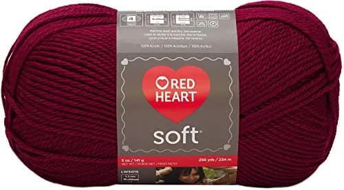 Red Heart Soft Yarn, Wine | Premium Acrylic Yarn for Crochet & Knitting | 1 Pack (Wine) thumbnail 1