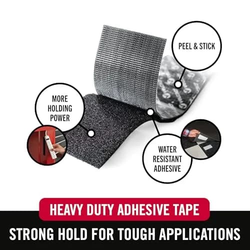 VELCRO Brand Heavy Duty Tape with Adhesive, Black 3.05m (10 Ft) x 5.08cm (2 In) Roll | Industrial Strength Hook & Loop Fastener thumbnail 2