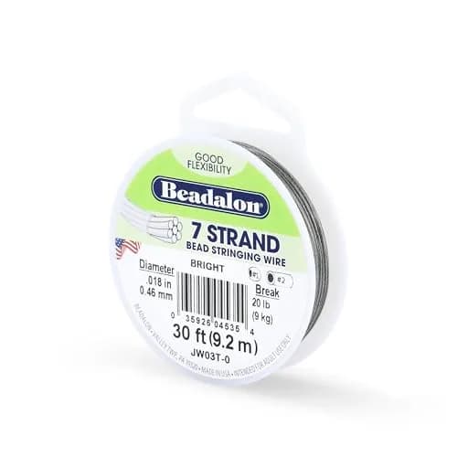 Beadalon 7-Strand Stainless Steel Beading Wire 0.46 mm (0.018 in) Silver | USA-Sourced for Durable Jewelry Making thumbnail 1