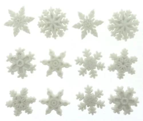 Jesse James Dress It Up Holiday Collection Embellishments, Glitter Snowflakes, White | Festive Scrapbooking Embellishments thumbnail 1