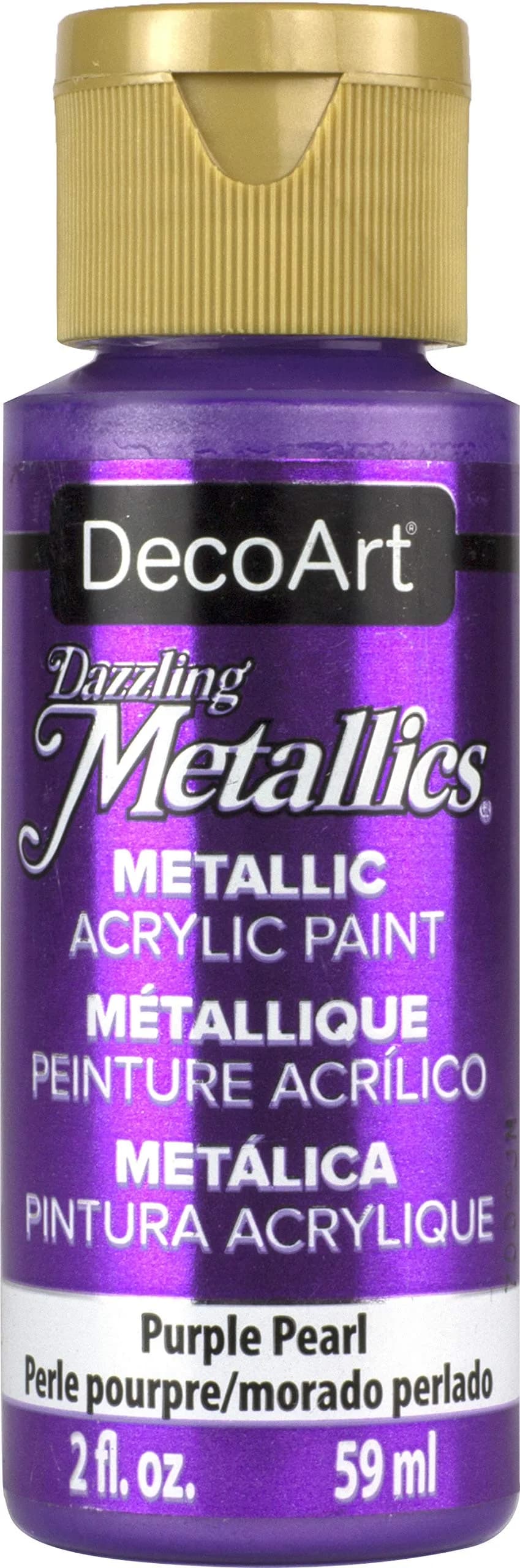 DecoArt Dazzling Metallics 2oz Purple Pearl | Bright Metallic Acrylic for Crafts — Purple