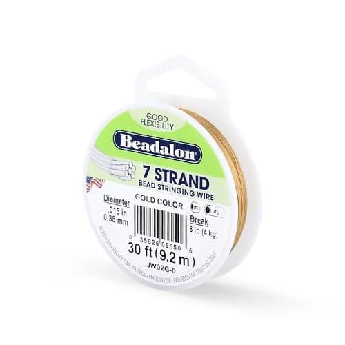 Beadalon 7-Strand Stainless Steel Beading Wire 0.25 mm (30 ft) | Strong, Flexible, USA-Made Craft Wire thumbnail 1