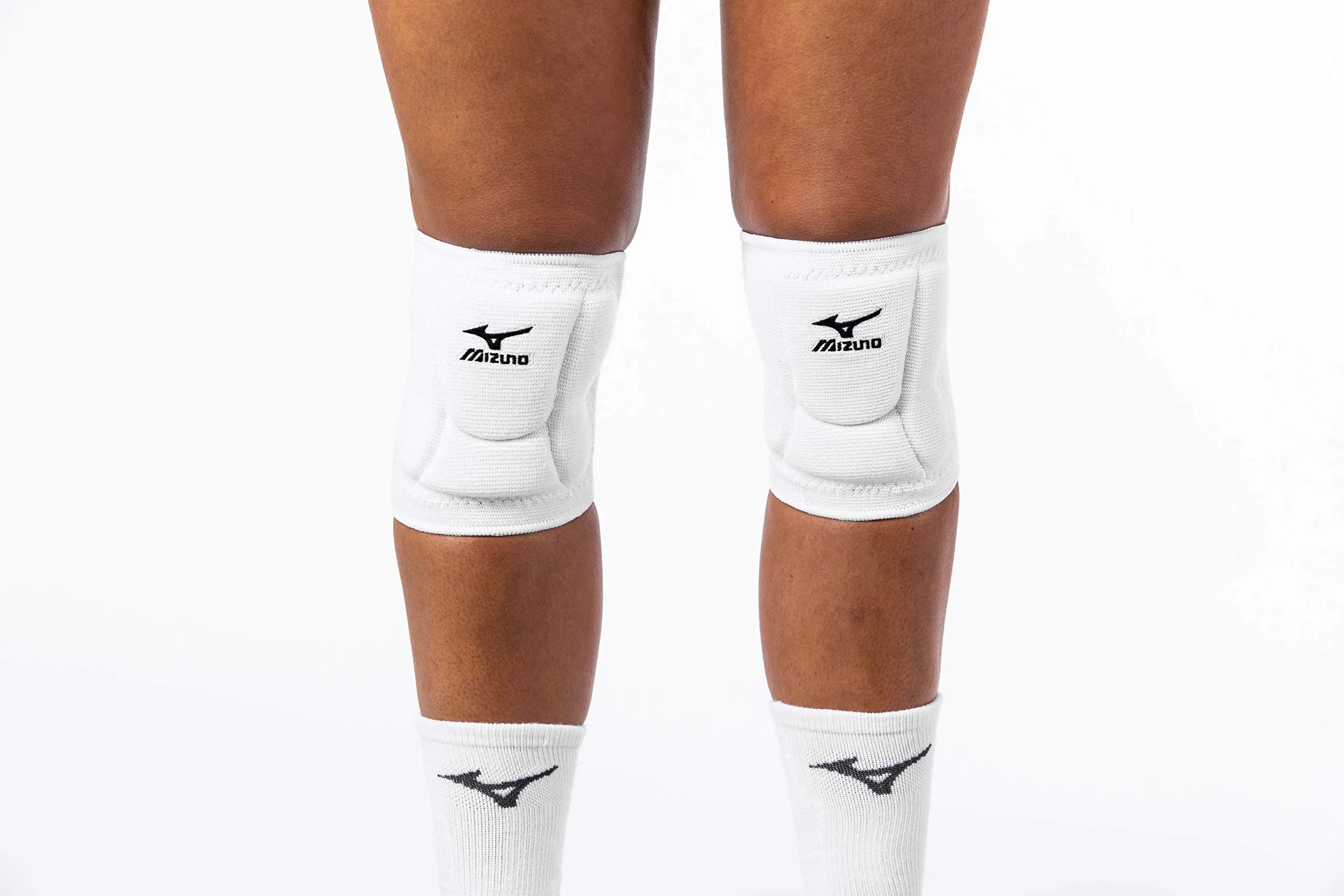 Mizuno LR6 Volleyball Kneepad - White, Large Size with 6" Sleeve Length - view 4