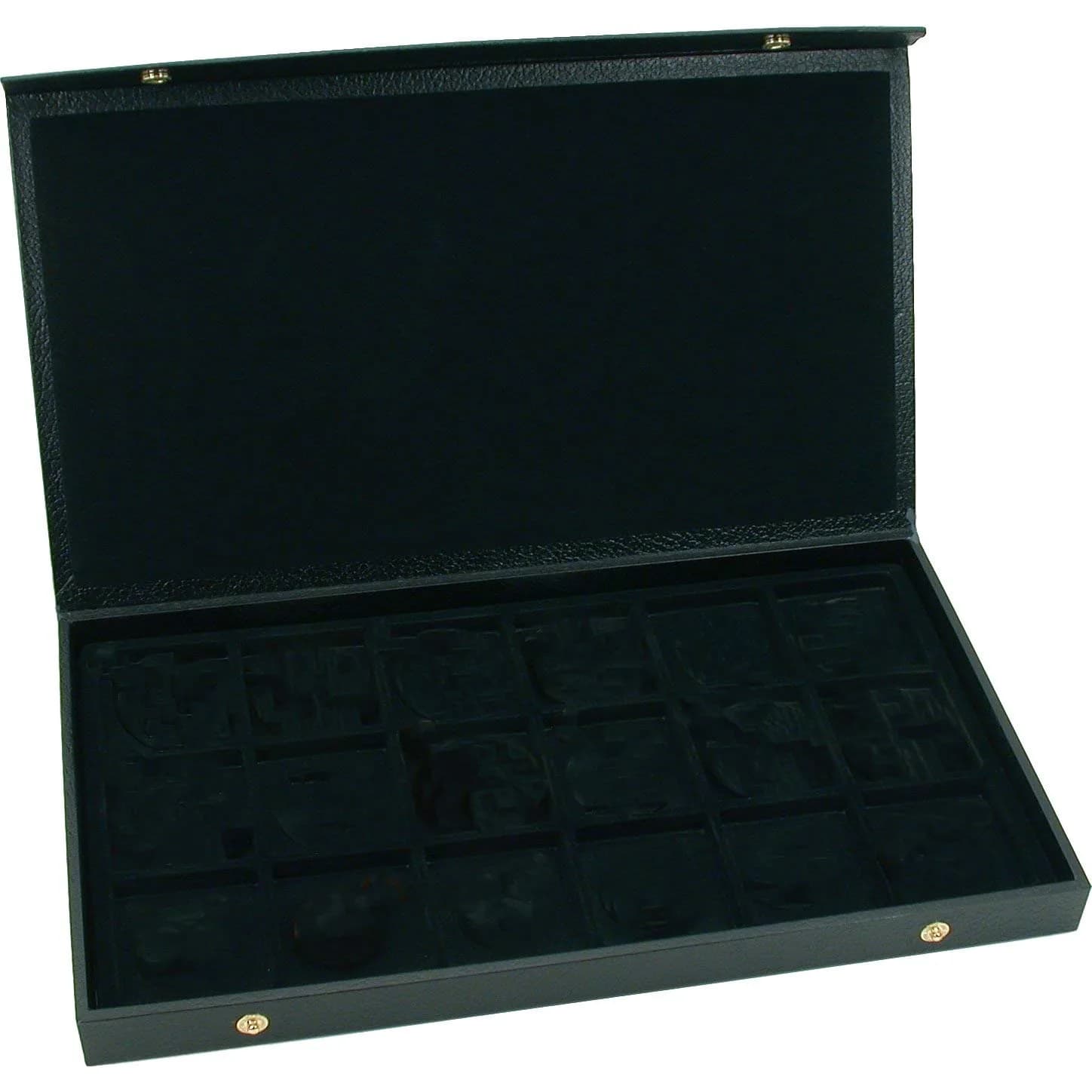 FindingKing Jewelry Storage Jewelry Box for 18 Watches | Faux Leather Organizer with 18 Compartments — Black